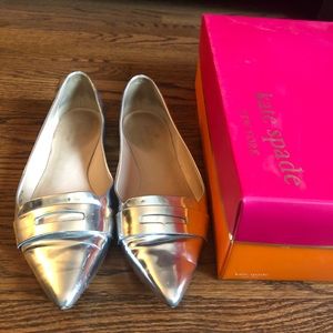 Kate Spade Silver Gwen pointed toe flats - 7